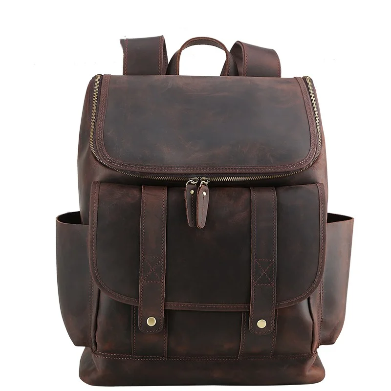 TIDING Custom Retro Style Brown Laptop Bagpack Knapsack Travelling Genuine Leather Backpack For Men
TIDING Custom Retro Style Brown Laptop Bagpack Knapsack Travelling Genuine Leather Backpack For Men