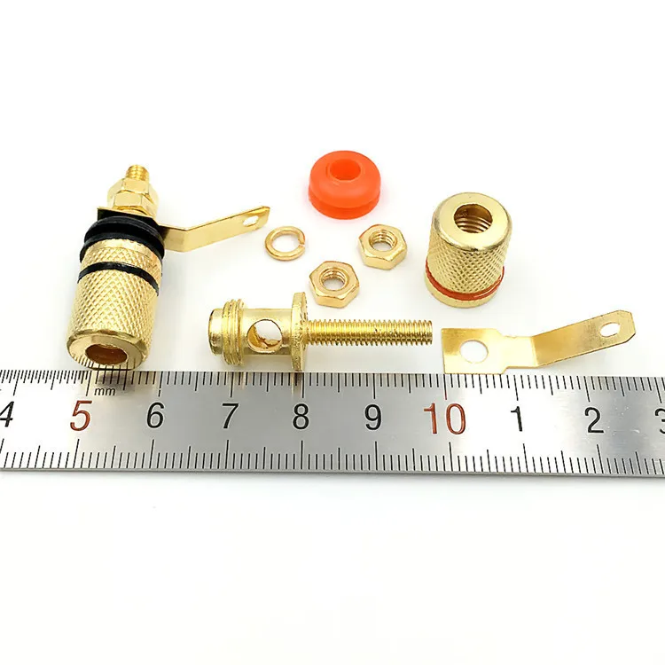 Gold plating amplifier speaker terminal binding post 4mm banana jack connector