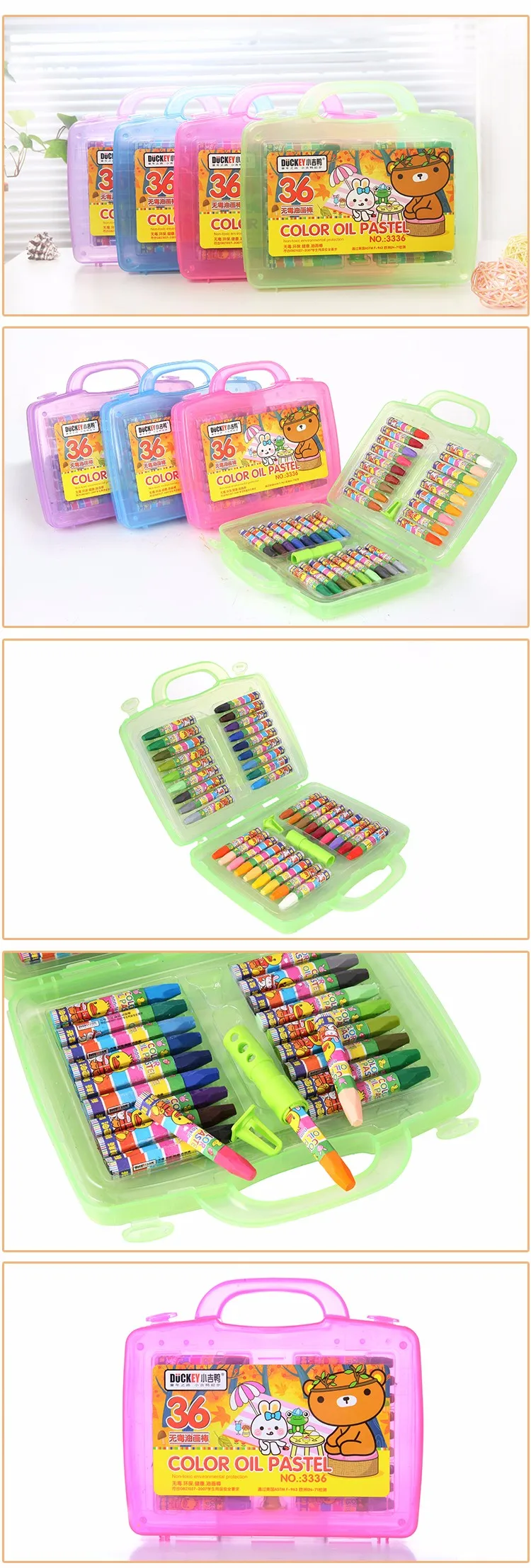 Duckey New arrival wholesale 36 color soft oil pastel for children