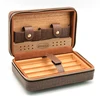 modern leather cigar travel humidor manufacturer wholesale solid cigar bag cedar wooden cigar humidor