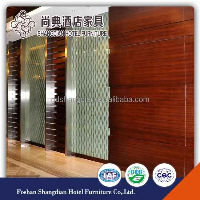 Hotel fixed furniture waterproof MDF wood veneer interior decoration wall paneling