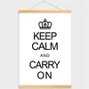 Customized Keep Calm Carry On English Motto Wall Poster For Gym Office Decorative Painting With Hanging Shaft