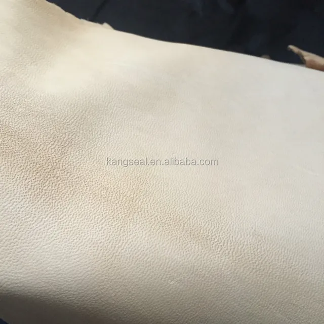 beige color top grain sheep leather, goat grain leather, sheep