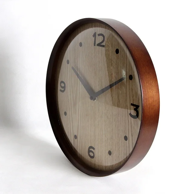 real wooden frame wall clock