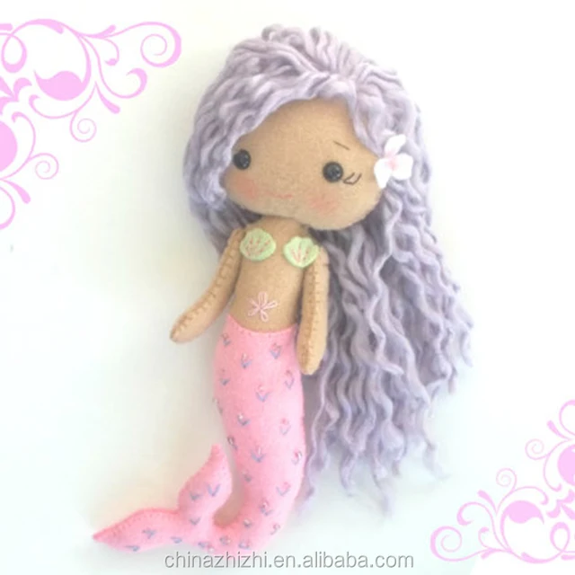 parts korean fancy plush toy cute felt mermaid doll for girls