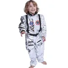 Drop shipping halloween carnival party fancy dress kids boys sliver astronaut spaceman costume set for children jumpsuit
