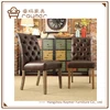 Hot sale oak leg Morden leather buttoned dining table and chair