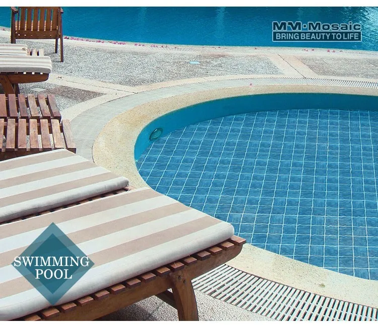wave pool,caboose 4""x4"" wave blue gray porcelain swimming pool tiles for sale