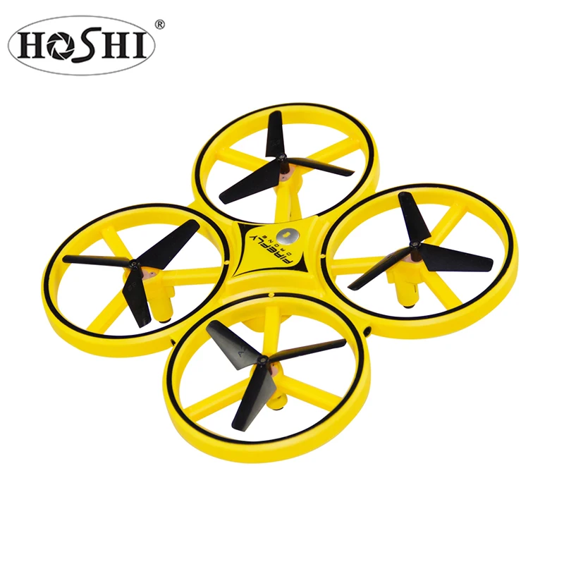 

HOSHI ZF04 Mini Infrared Induction Hand Control Altitude Hold RC Drone 2 Controllers Quadcopter for Kids Toy Gift, Yellow / red