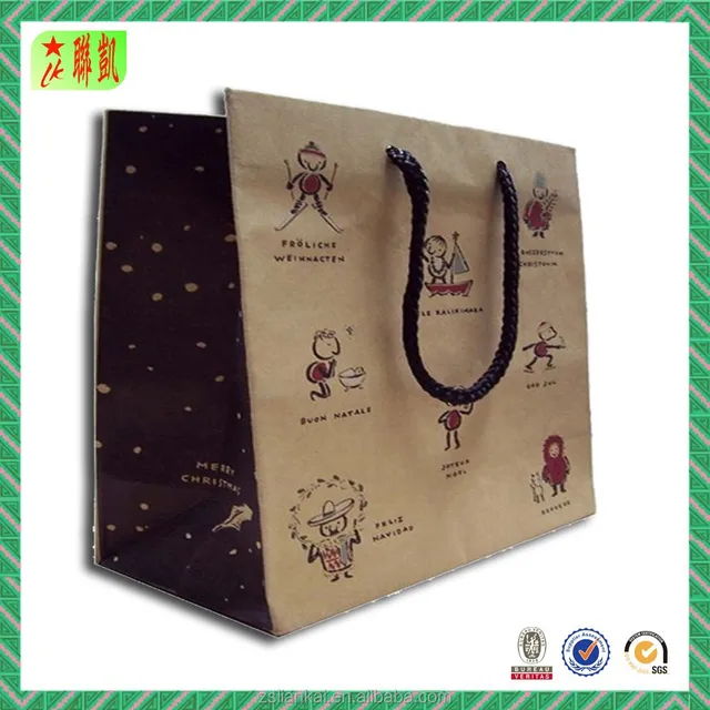 adorable brown kraft window paper gift shopping bag wholesale