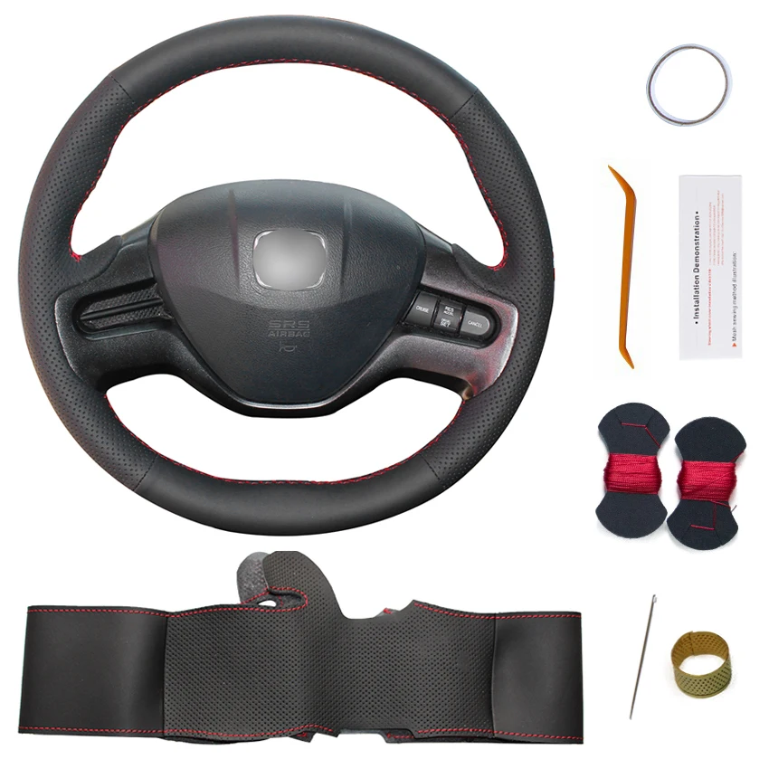 Car Accessories Custom-Made Stitched Black Leather Steering Wheel Cover for Honda Civic 2006 2007 2008
Car Accessories Custom-Made Stitched Black Leather Steering Wheel Cover for Honda Civic 2006 2007 2008