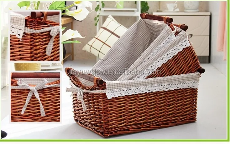 color wicker laundry basket, rectangular wicker storage basket