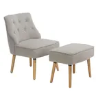 Fashion Design Armless Sofa Chair,Living Room Home Furniture Leisure Chair with Ottoman for Hotel,Restaurant