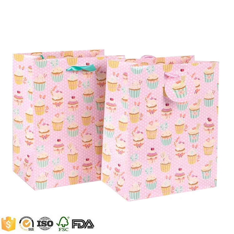 pink polka dot paper bag wholesale, dotted paper