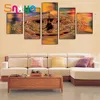 5 pcs poster Beautiful printing on canvas wall art custom home decor oil painting Modular images in hall