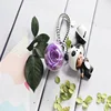Wholesale Preserved Rose Keychain Hot Sell Natural Preserved Rose Flower Key Chain Ring