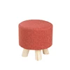 Mise high quality four foot cotton linen wooden round stool
