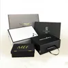 Custom Luxury Cardboard embossing black/white thickened women's shoe box packaging with handle