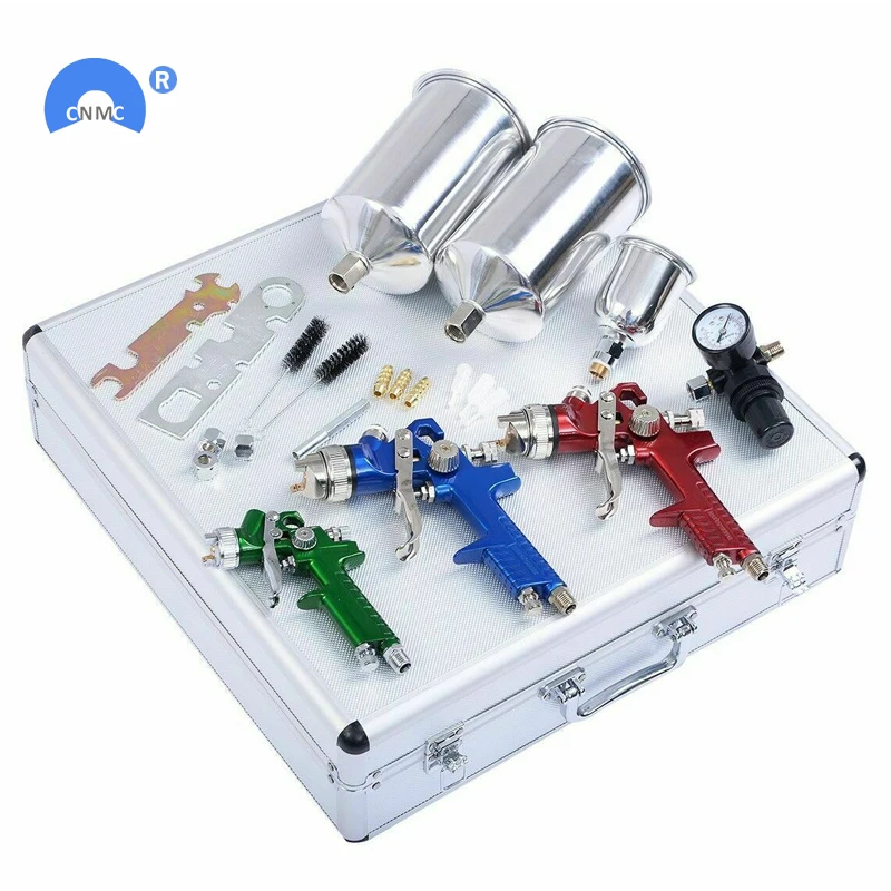 Professional 3 HVLP Air Spray Gun Paint Sprayer Kit Auto Paint Car Primer Detail Basecoat Clearcoat, Red blue green
Professional 3 HVLP Air Spray Gun Paint Sprayer Kit Auto Paint Car Primer Detail Basecoat Clearcoat, Red blue green