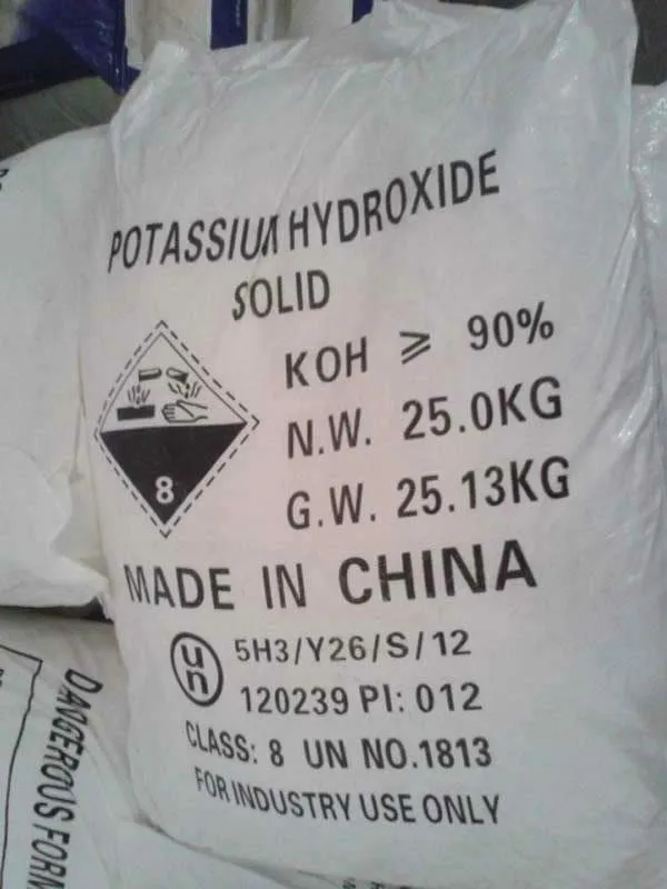 industrial grade white flakes caustic potash potassium hydroxide