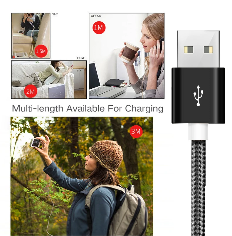 2018 Wholesale 3m/10ft braided micro usb cable - ANKUX.COM