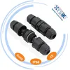 Butt Type IP67 3 Pin Waterproof Connector Adapter Screw locking Cable 3Pin Industrial Electrical Wire Connector