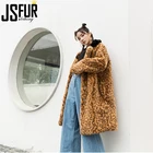 New Style Winter Fashion Leopard Print Faux Fur Coat For Young Lady