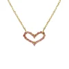 Most Popular 9 Carat Solid Gold Heart Necklace Ladies Jewelry With Natural Tourmaline 2pcs A Lot