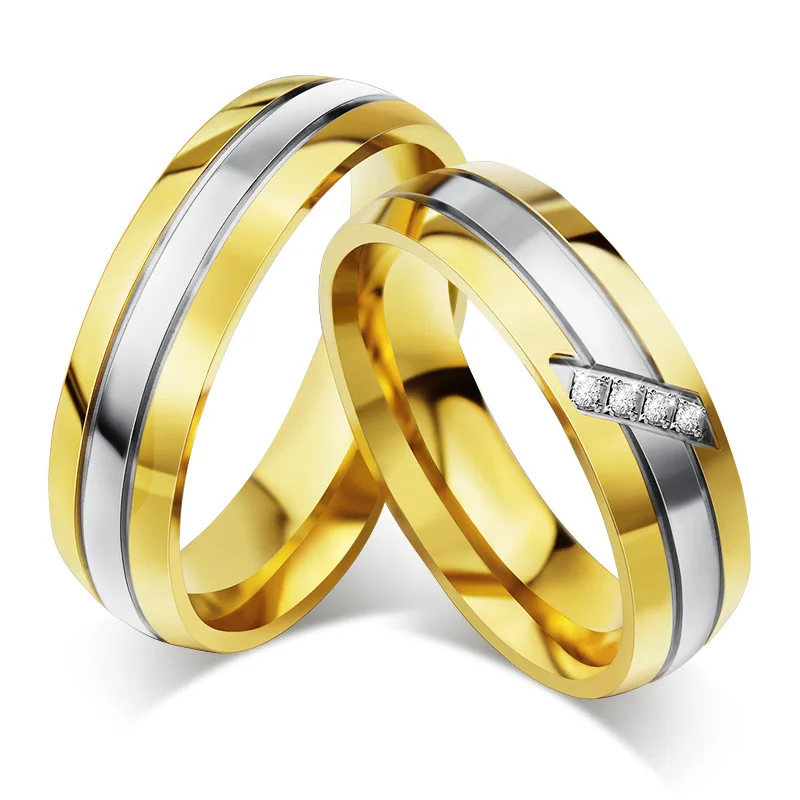 316LStainless Steel 18K gold micro-mosaic men and women ring titanium steel couple ring
316LStainless Steel 18K gold micro-mosaic men and women ring titanium steel couple ring