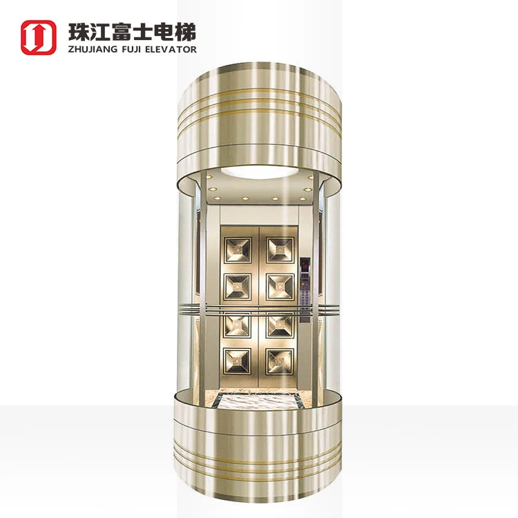 ZhuJiangFuji Brand Panoramic Sightseeing External Commercial Vertical Passenger Elevator