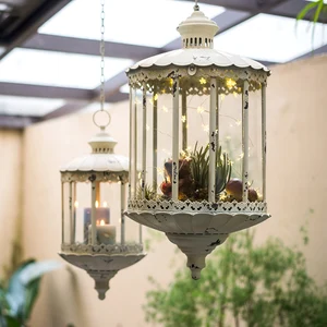 China White Metal Lanterns For Wedding Decoration China White Metal