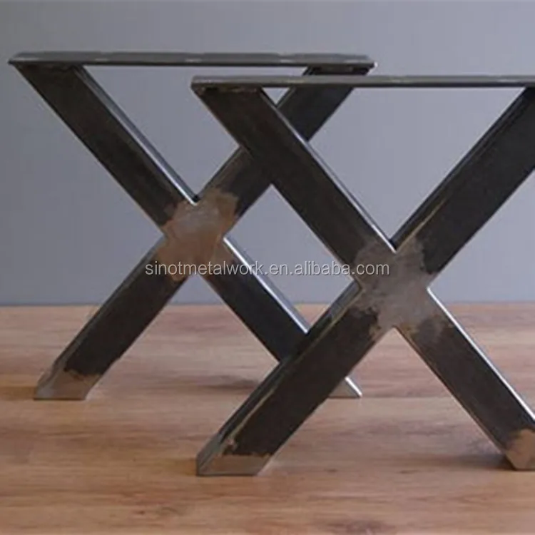 X forme en métal pieds de table en fer forgé croisé piato banc jambes jambes de table en acier
