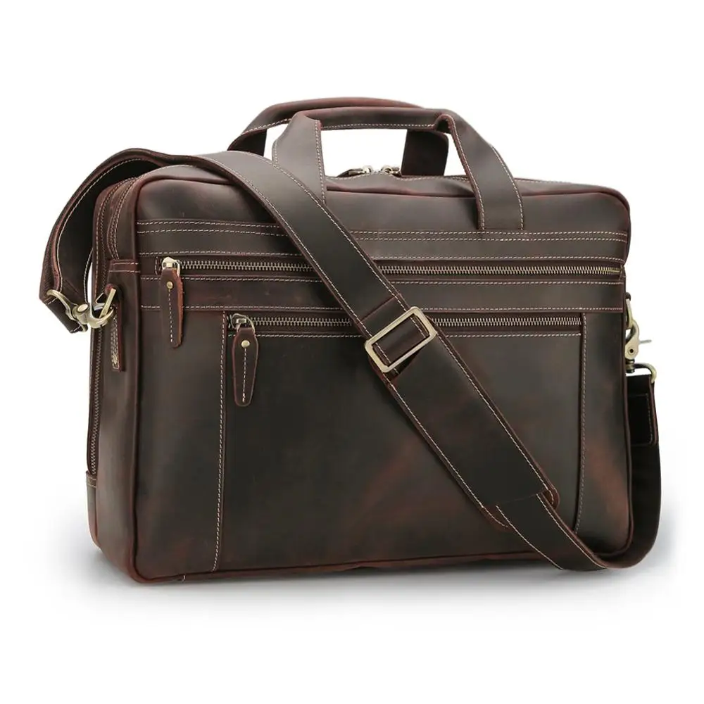 TIDING High Quality Large Capacity Vintage Mens Genuine Leather Bags Crazy Horse Leather Travel Laptop Briefcase, Customized color
TIDING High Quality Large Capacity Vintage Mens Genuine Leather Bags Crazy Horse Leather Travel Laptop Briefcase, Customized color