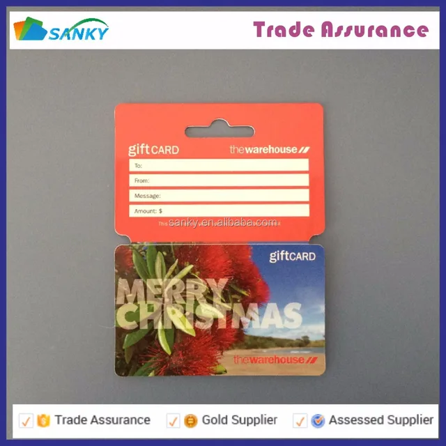 plastic christmas hanging gift card printing