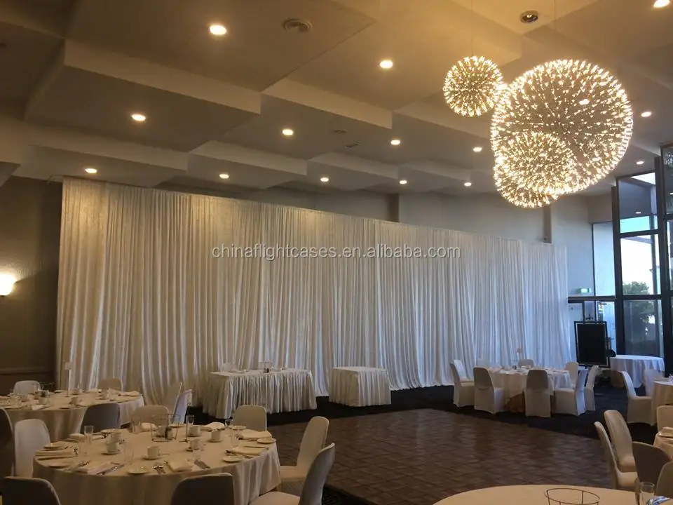 Portable mur blanc toile de fond rideaux pour réceptions de mariage