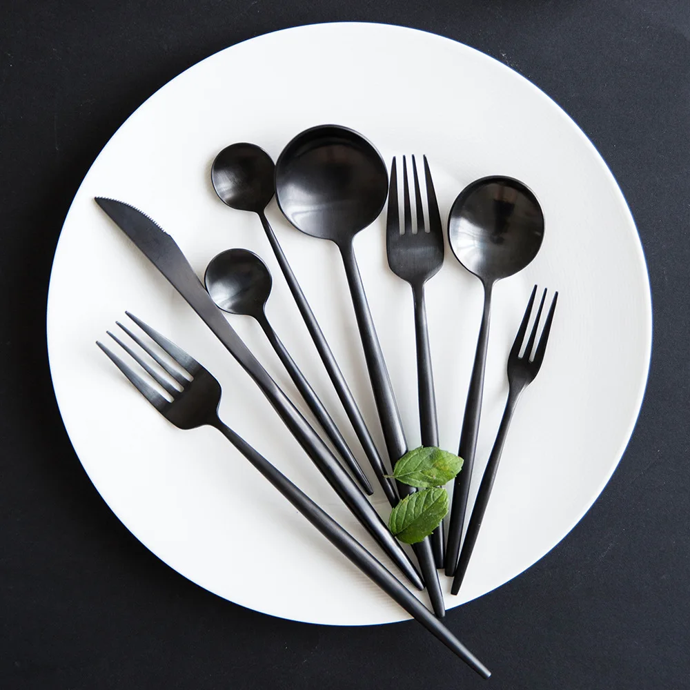 High Quality Black Matte cutipol Cutlery/Stainless Steel Flatware/Tableware for hotel/restaurant knife fork spoon
High Quality Black Matte cutipol Cutlery/Stainless Steel Flatware/Tableware for hotel/restaurant knife fork spoon