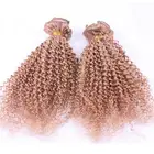 human remy tight curly blonde peruvian 8 inch hair extensions clip in