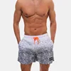 OEM design black printed swimming shorts pants quick dry pockets men beach swimwear