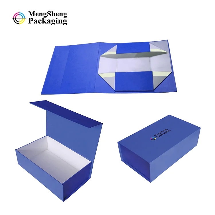cardboard magnetic rigid styleswith ribbon flat folding paper