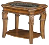 High end hand carved wood bed side lamp table nightstand