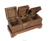 Tea Storage Box Hand Carved Set of Wooden Miniature Samplers and Lidded Bins Small Kitchen Appliances and Storage Furniture