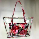 Chic tote bag transparent jelly handbag pu transparent bag