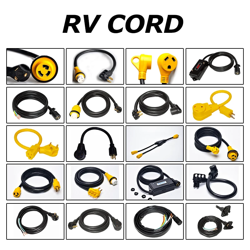 12'' 15 Amp Male to 30 Amp Female Dogbone Adapter RV Electrical Converter Cord Cable With Handles For Camper, Trailer, Boat, Mar