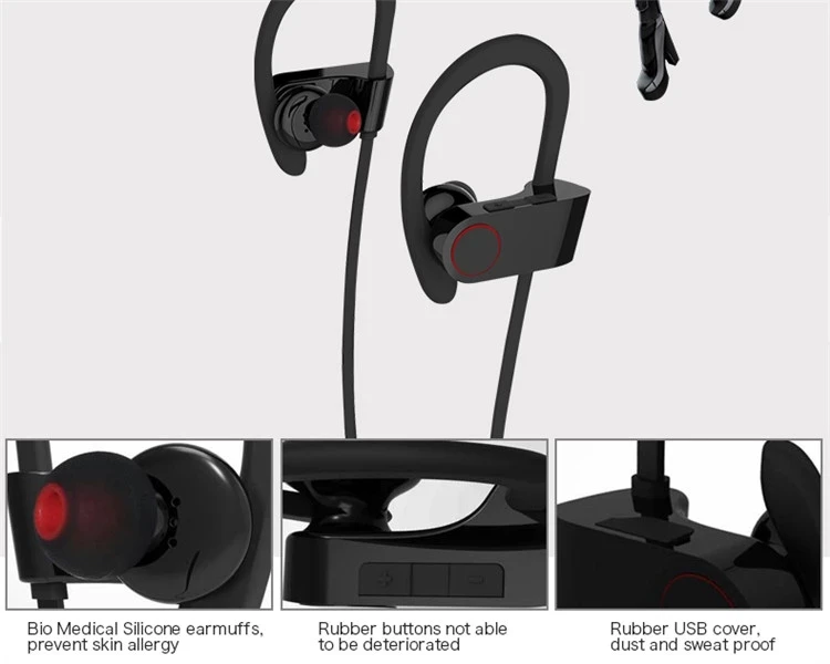 Amazon top seller 2018 U8 waterproof IP68 wireless bluetooth earphone , bluetooth noise cancelling headphones for sport - ANKUX.COM