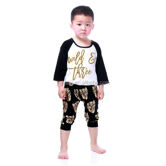 baby boys clothes two piece clothing set white and black tiger
