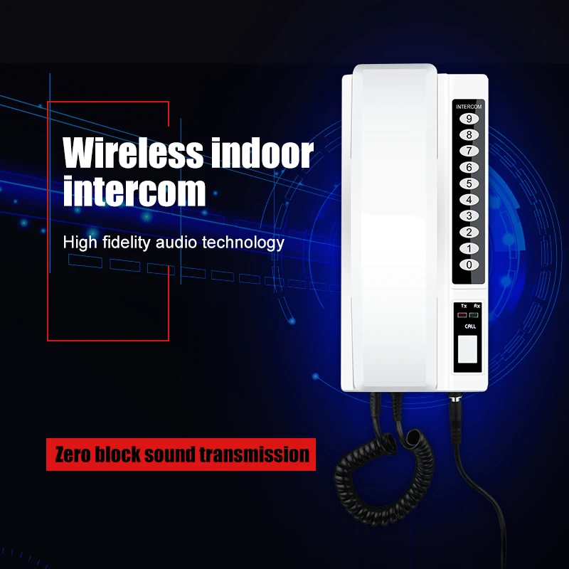 Wireless phone intercom support max 100 apartment with 1000meters intercom range