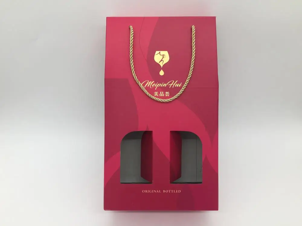 design corrugated paper packaging christmas red wine gift boxes