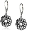 Sterling Silver Celtic Knot Lever-Back Drop Earrings