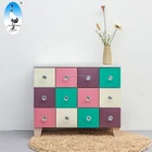 small assorted color paulownia wooden and modern chests of drawers