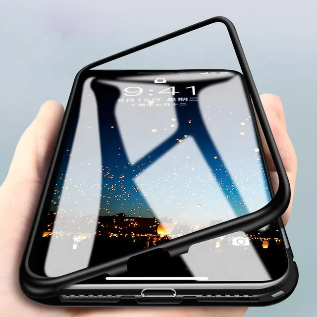 cell phone Magnetic Adsorption Aluminum Bumper Tempered Glass Back mobile Case covers For iphone X XR XS Max, White/ black /red
cell phone Magnetic Adsorption Aluminum Bumper Tempered Glass Back mobile Case covers For iphone X XR XS Max, White/ black /red